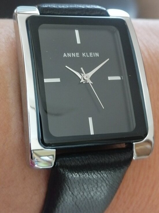 Anne Klein Women\'s Silver Black Leather Strap Analog Quartz Solid Luxury Watch main image 5